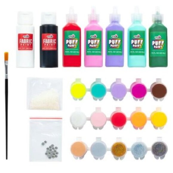 TULIP FABRIC PAINTS, MERRY & BRIGHT KITS, 44 PC KIT, PUFF PAINT & BRUSH-ON PAINT - Picture 4 of 5